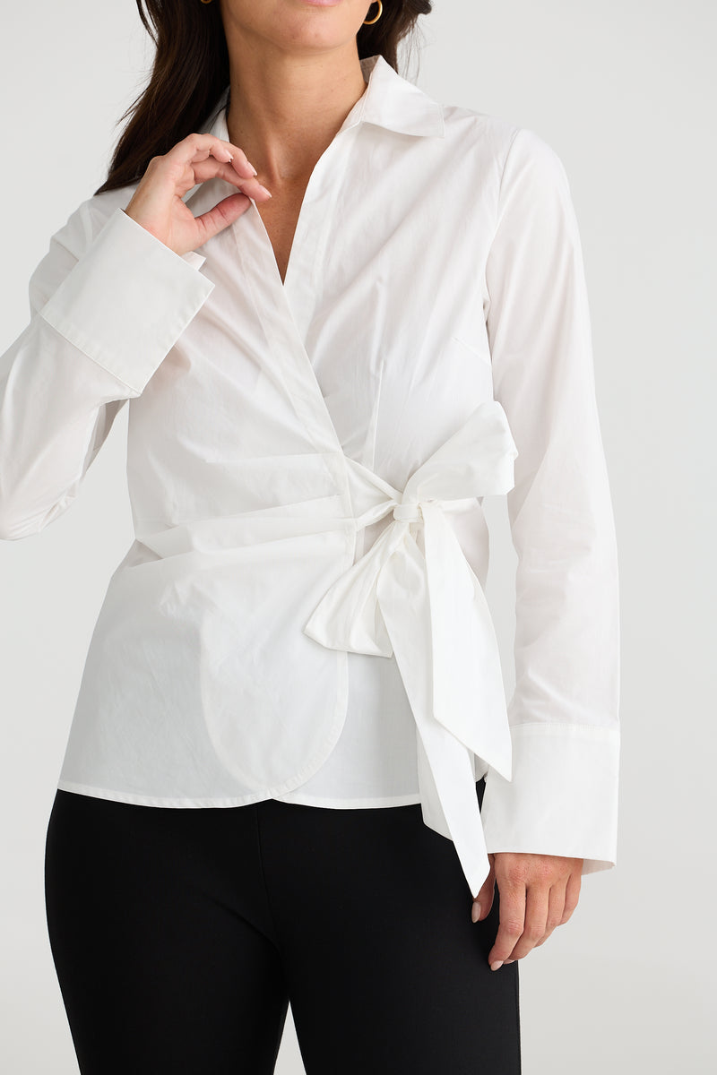 Brave + True Jordan Wrap Shirt in White