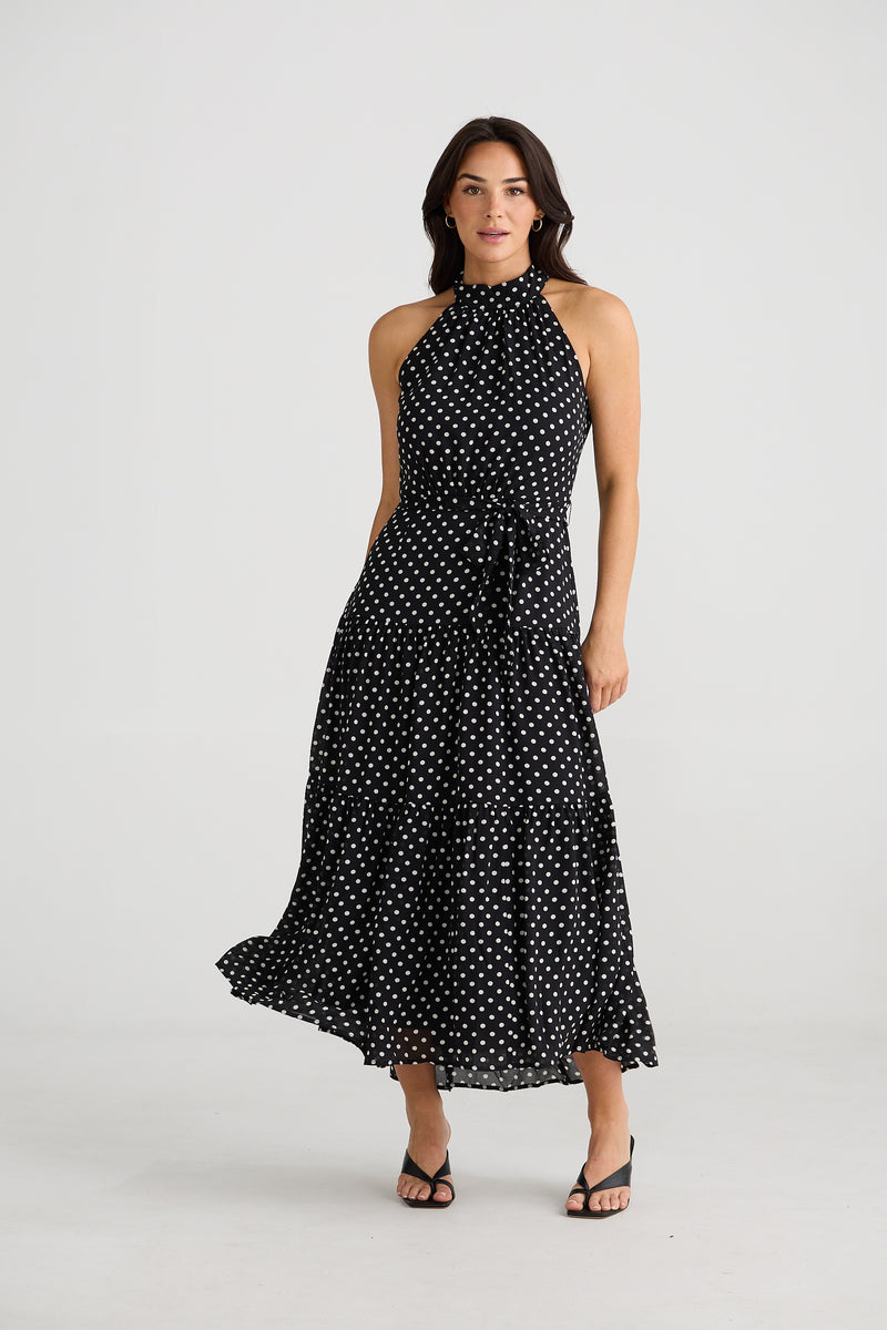 Brave + True Greta Dress in Black Polka Dot