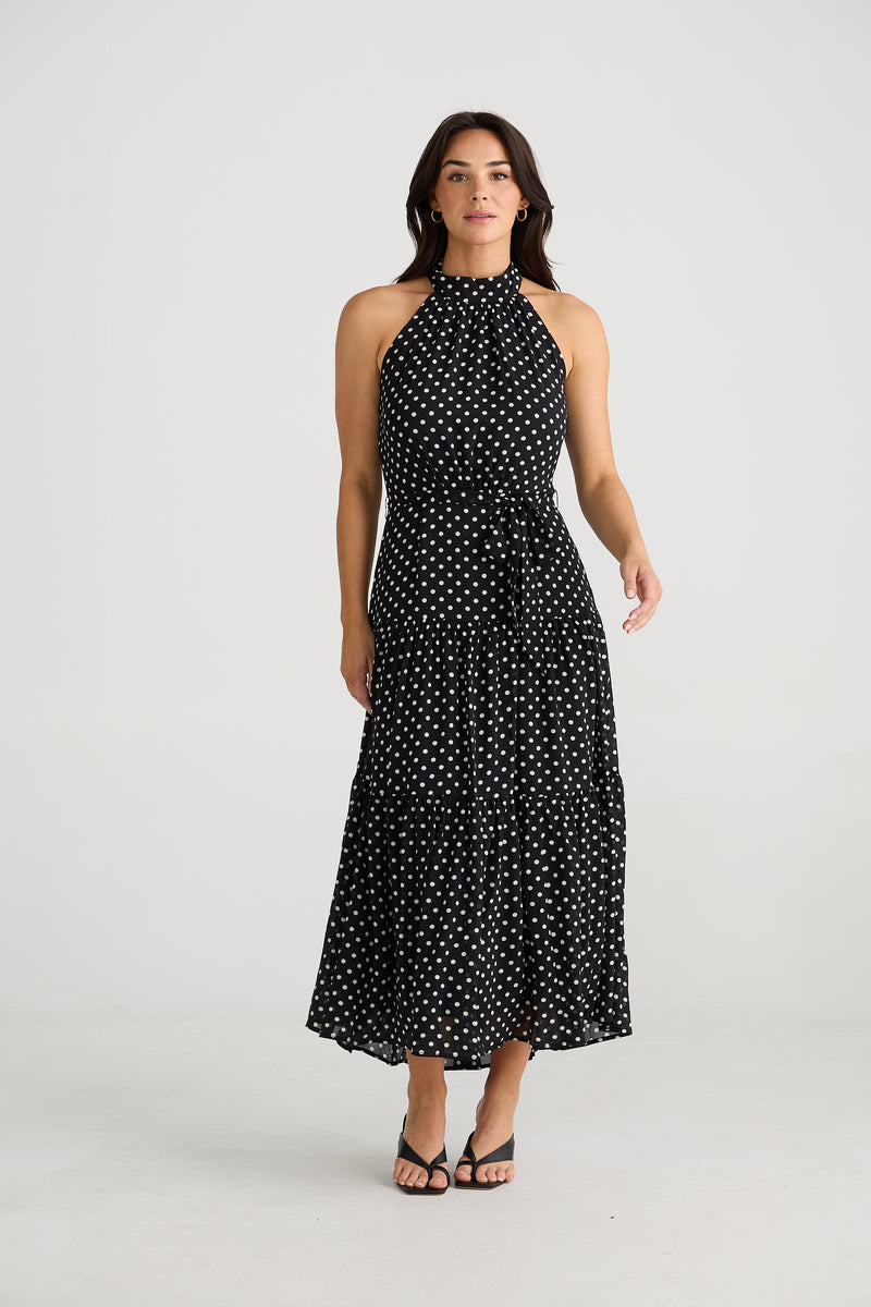 Brave + True Greta Dress in Black Polka Dot