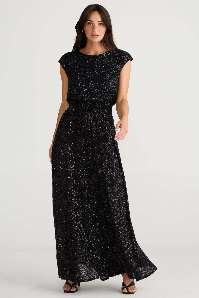 Brave + True Shelly Dress in Black Sequin