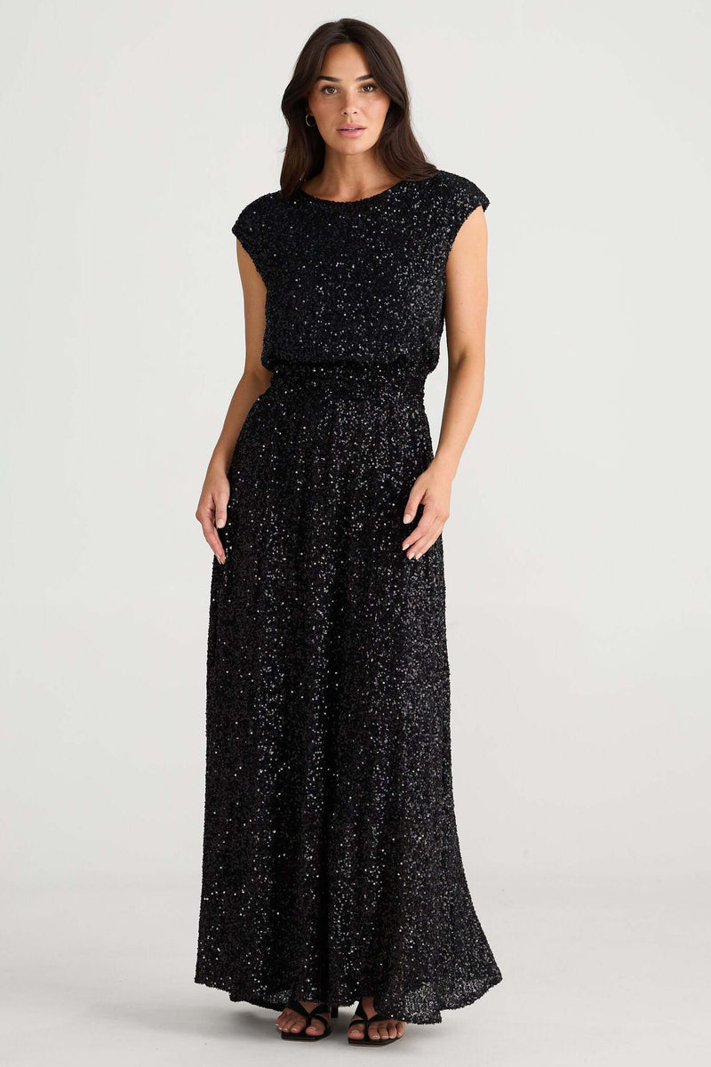 Brave + True Shelly Dress in Black Sequin