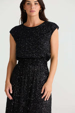 Brave + True Shelly Dress in Black Sequin