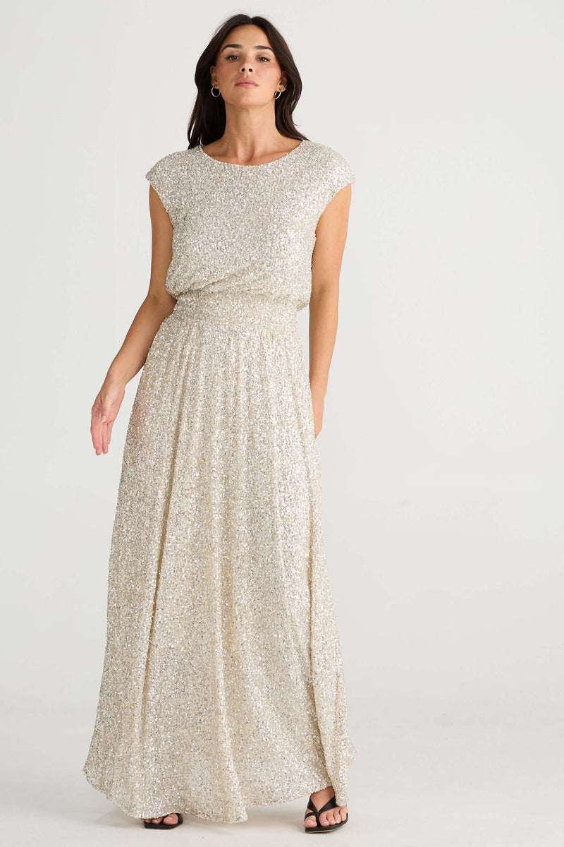 Brave + True Shelly Dress in Champagne Sequin