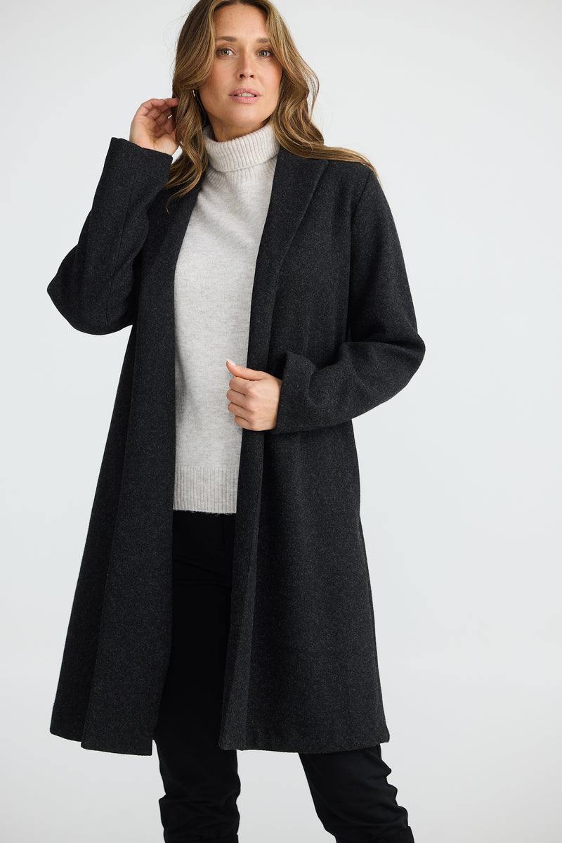 Brave + True Bella Coat in Black Marle