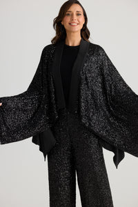Brave + True Jagger Kimono in Black Sequin