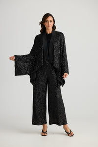 Brave + True Jagger Kimono in Black Sequin
