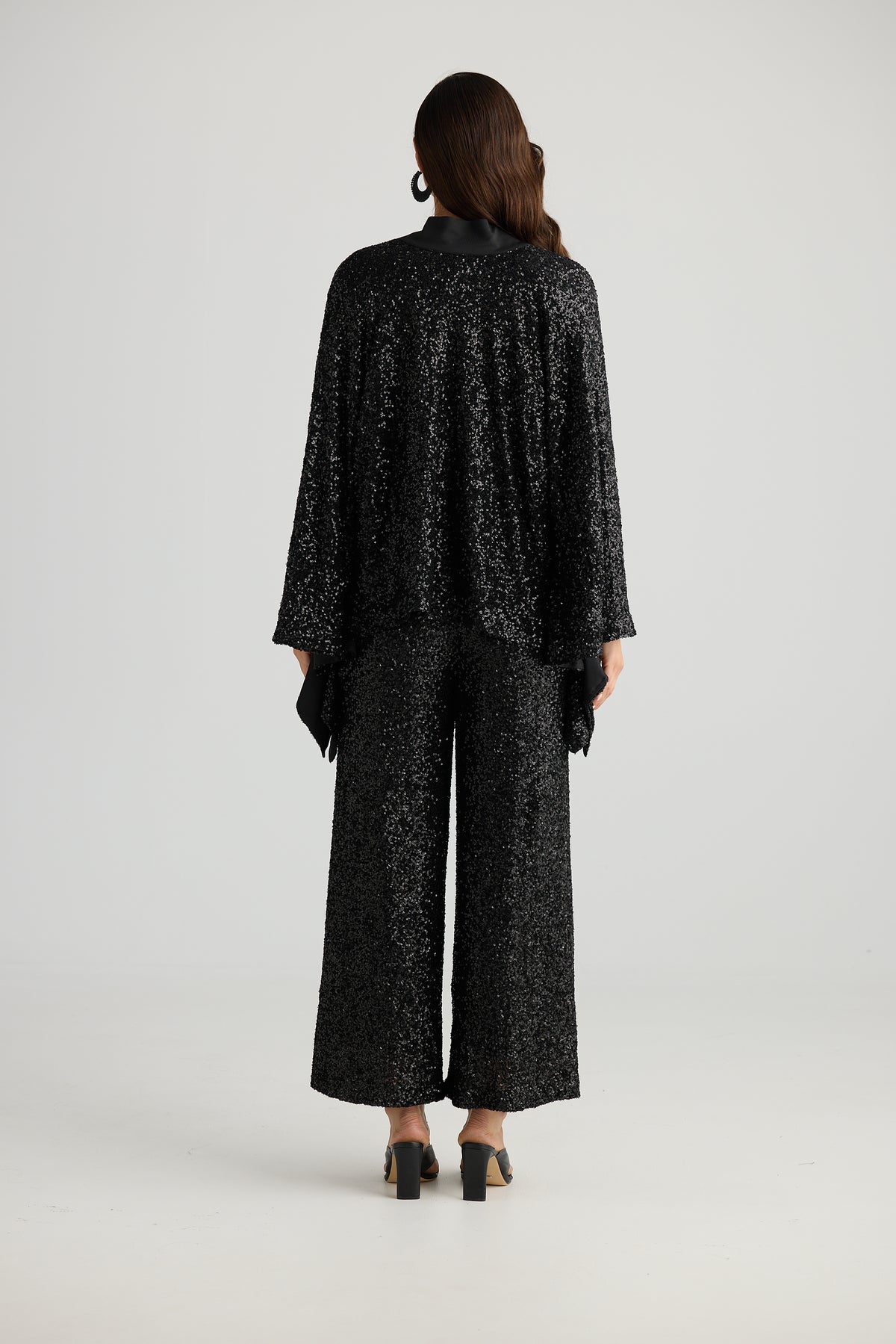 Brave + True Jagger Kimono in Black Sequin