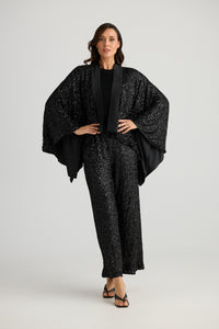 Brave + True Jagger Kimono in Black Sequin