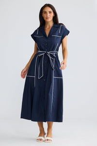 Brave + True PORTIA Dress in Navy White
