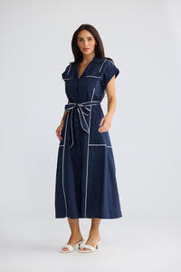 Brave + True PORTIA Dress in Navy White