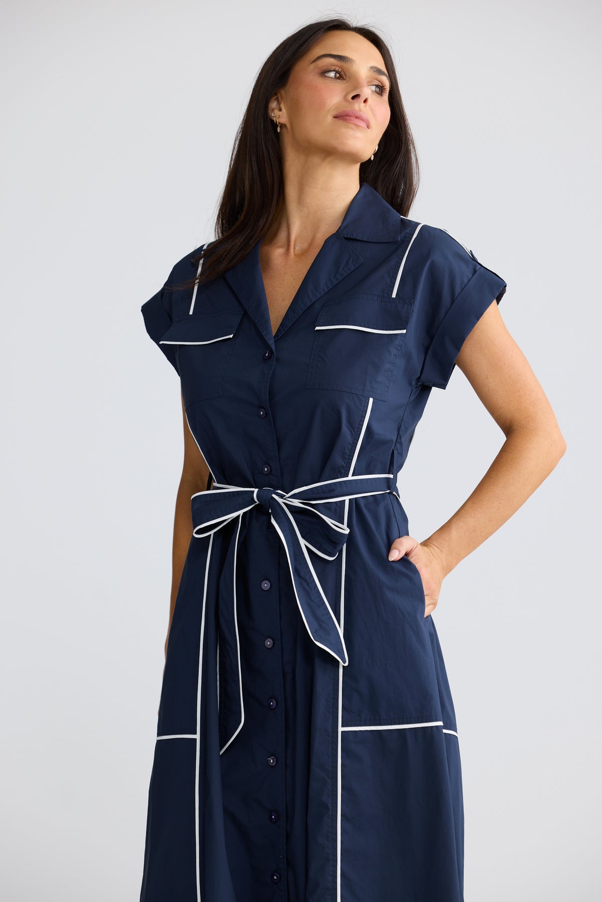Brave + True PORTIA Dress in Navy White