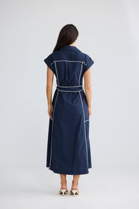 Brave + True PORTIA Dress in Navy White