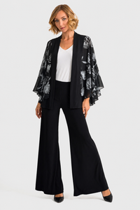 Kleio Butterfly Jacket in Black White Floral