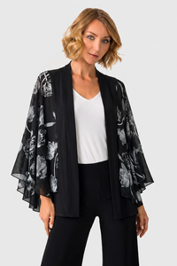 Kleio Butterfly Jacket in Black White Floral