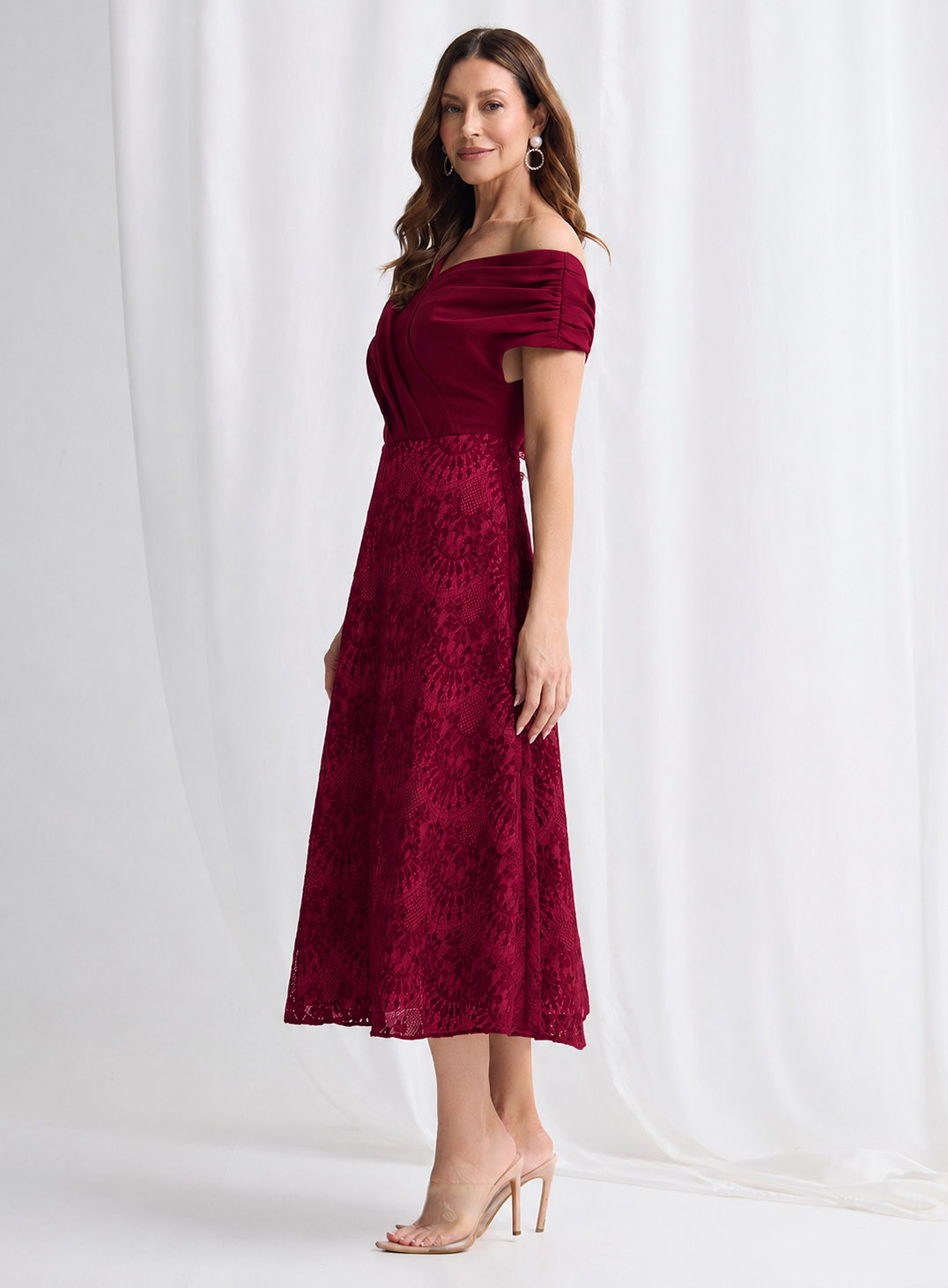 Trellis Lane BECKY Dress in Wine