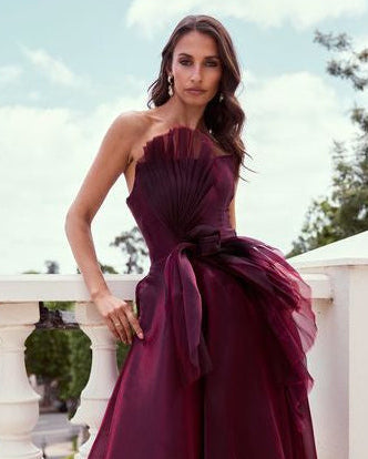 Catherine Ferraro Caroline Gown in Dark Merlot