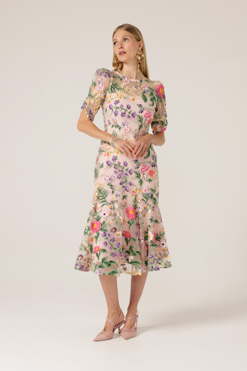 Sacha Drake Cardelina Dress in Lavender Pink Flower