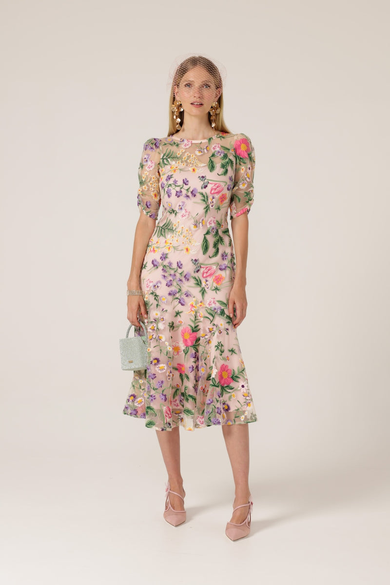 Sacha Drake Cardelina Dress in Lavender Pink Flower