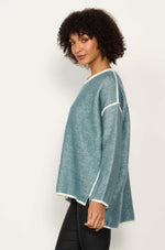 Caju Seams Out Mohair Sweater in Blue