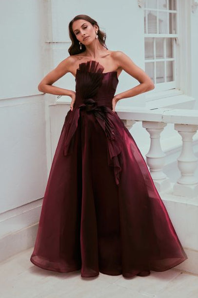 Catherine Ferraro Caroline Gown in Dark Merlot