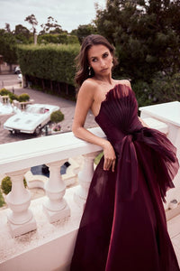 Catherine Ferraro Caroline Gown in Dark Merlot