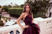 Catherine Ferraro Caroline Gown in Dark Merlot