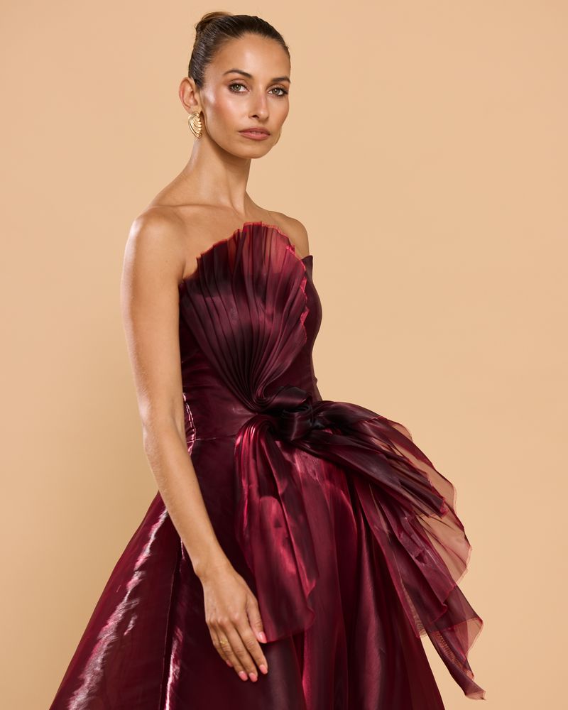 Catherine Ferraro Caroline Gown in Dark Merlot