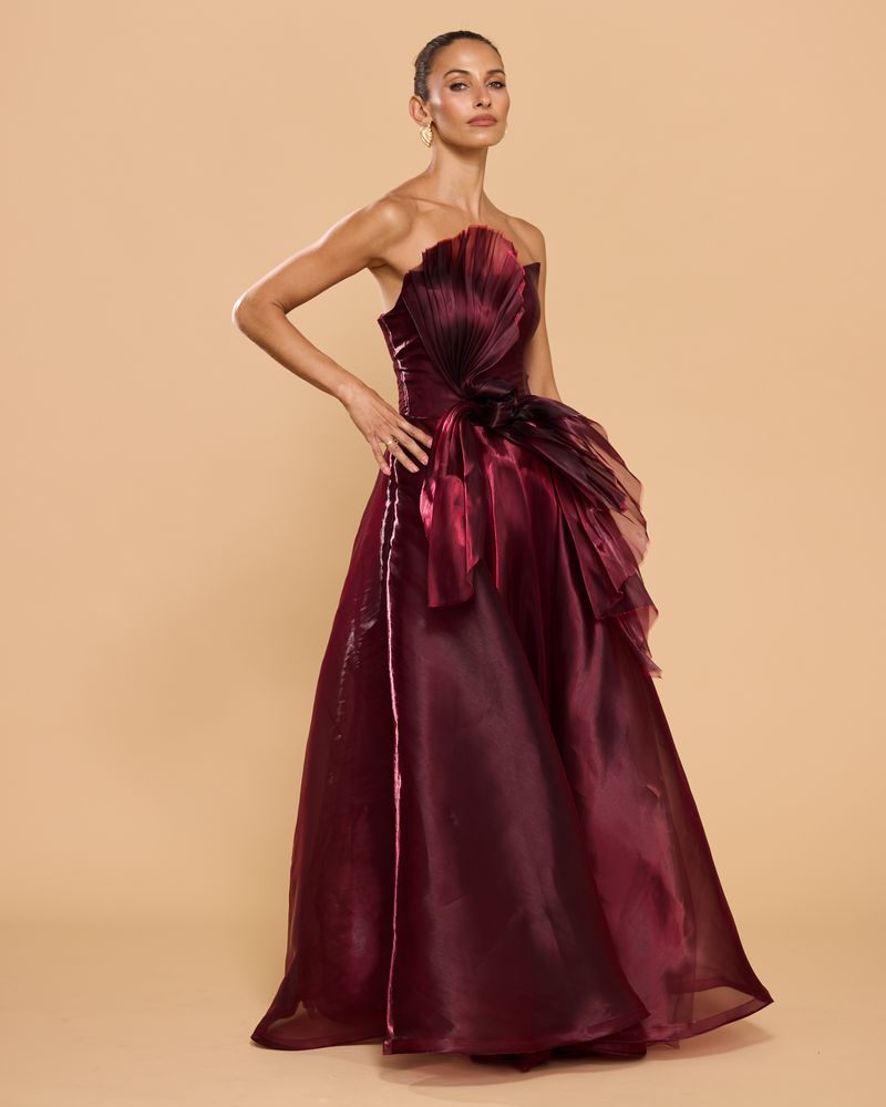 Catherine Ferraro Caroline Gown in Dark Merlot