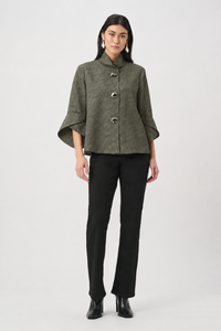 Joseph Ribkoff Jacquard Trapeze Jacket in Avocado 263152