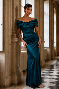 Ellie Avianna Gown in Teal Taffeta