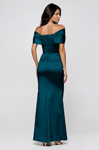 Ellie Avianna Gown in Teal Taffeta
