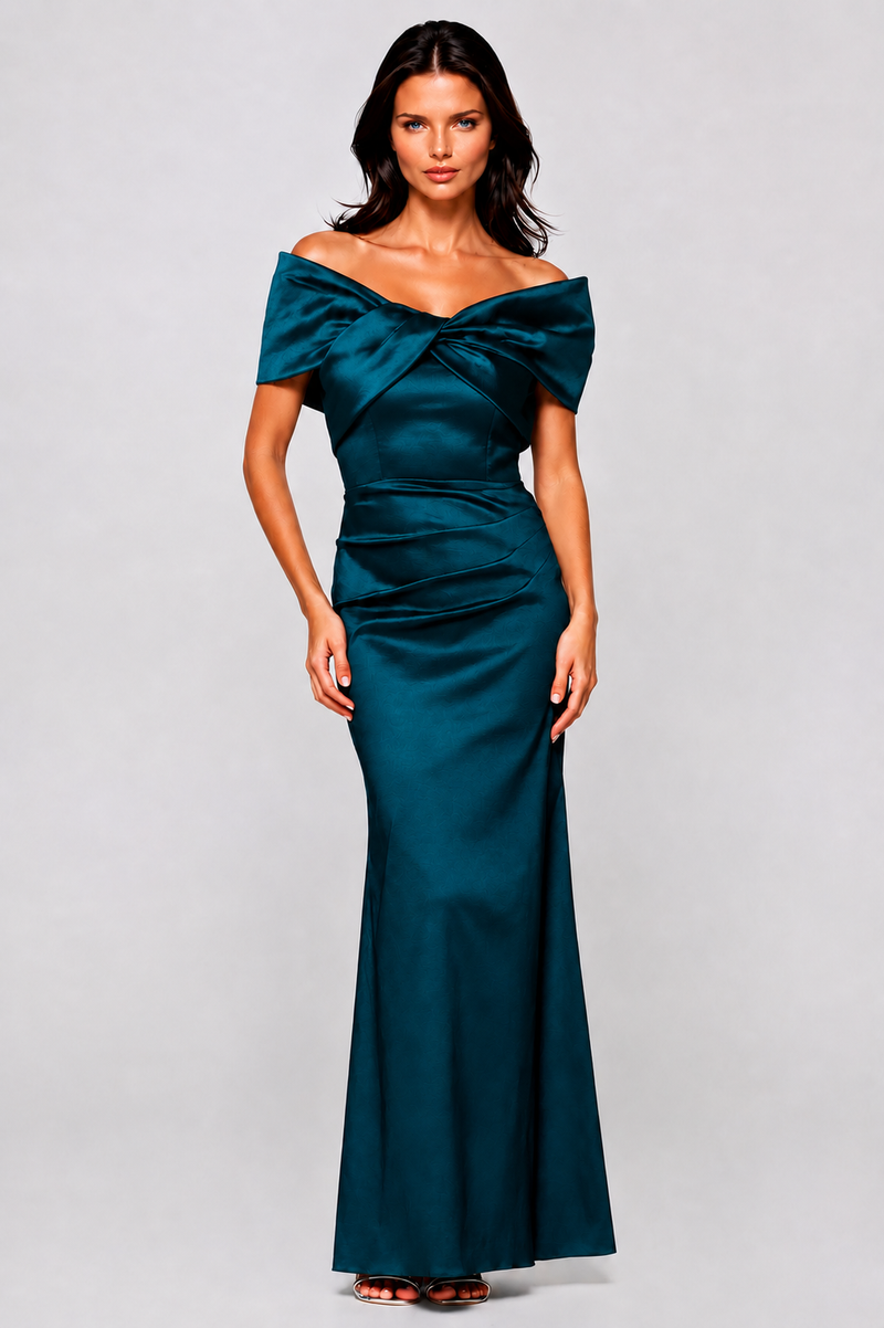 Ellie Avianna Gown in Teal Taffeta