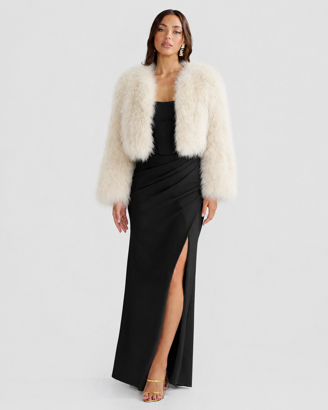 365 Days Feather Bolero in Chalk