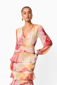 Elliatt SYLVANA Long Sleeve Gown in Floral