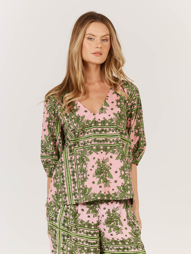 Fate + Becker Dominica Top in Paisley