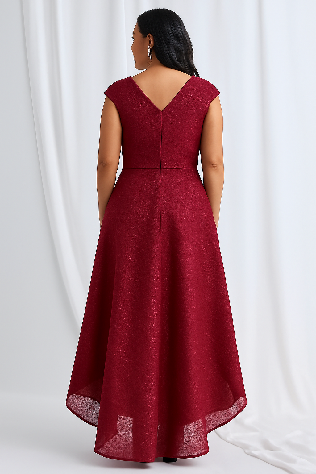 Trellis Lane CORA Asymmetrical Gown in Wine