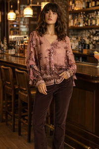 Fate + Becker ODETTE Ruffle Blouse in Scarf Print