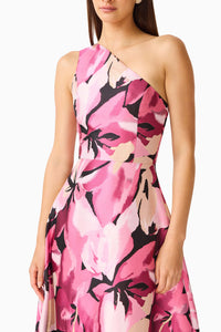 Elliatt LUMIFLORA Asymmetrical Gown in Pink Black