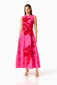 Elliatt FLORENTIA A Line Maxi Dress in Pink Red