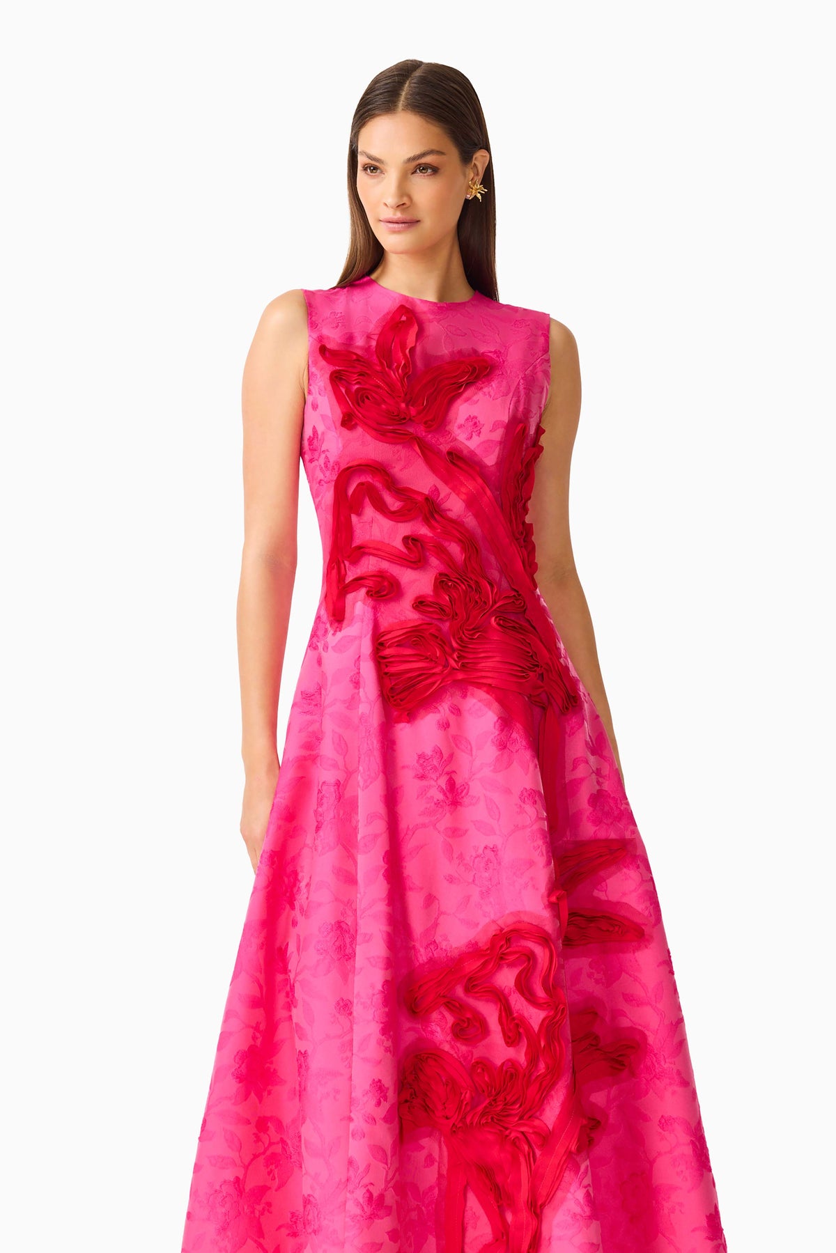 Elliatt FLORENTIA A Line Maxi Dress in Pink Red