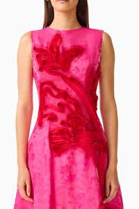 Elliatt FLORENTIA A Line Maxi Dress in Pink Red