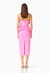 Elliatt ORELIA Pleated Midi Dress in Candy Pink