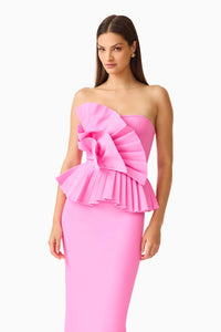 Elliatt ORELIA Pleated Midi Dress in Candy Pink