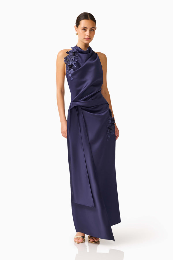 Elliatt FLOREA Halter Gown in Navy