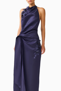 Elliatt FLOREA Halter Gown in Navy