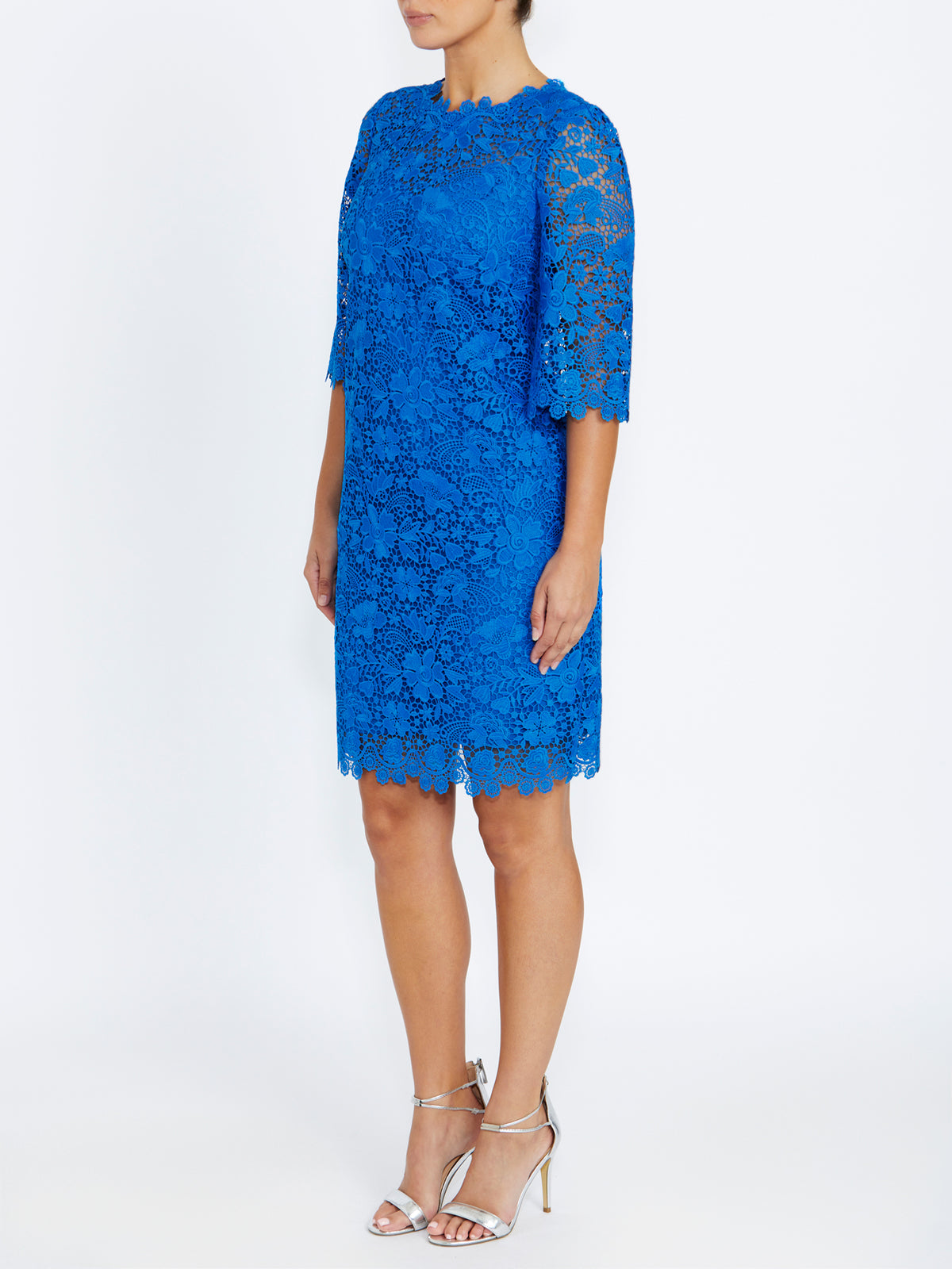anthea crawford lace dress Anthea Crawford: Twilight lurex lace and stretch satin dress with waist detail $599