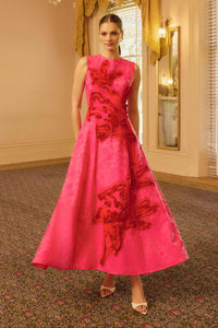 Elliatt FLORENTIA A Line Maxi Dress in Pink Red