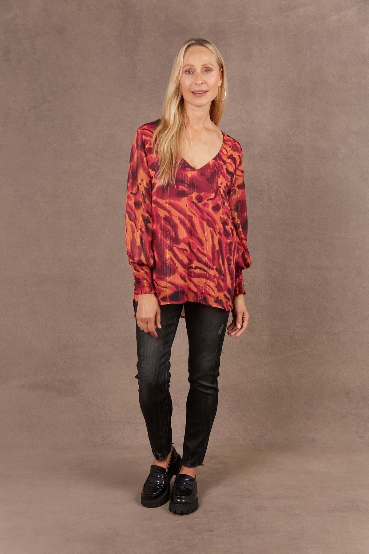 Eb & Ive Bantu Top in Magenta