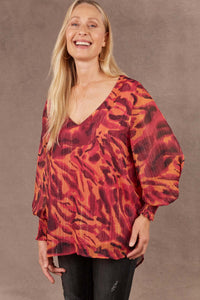 Eb & Ive Bantu Top in Magenta