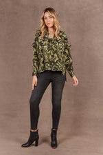 Eb & Ive Mayan Frill Blouse in Fern